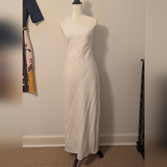 Zara Asymmetrical Linen Maxi Dress - Picture 11 of 13